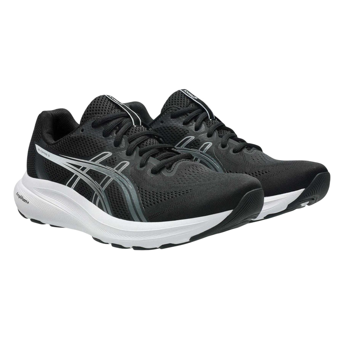 Black-White - Lifestyle - Asics Mens Contend 10 Cushioned Trainers