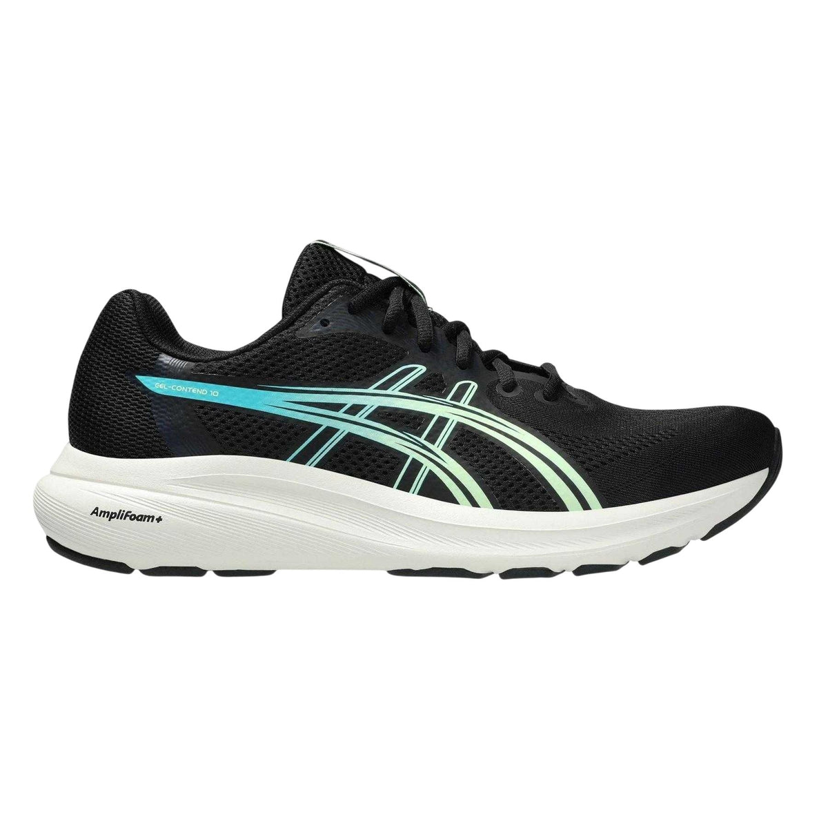 Black-Yellow - Front - Asics Mens Contend 10 Cushioned Trainers