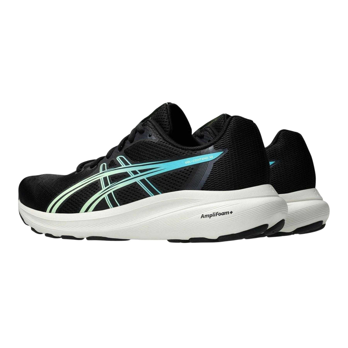 Black-Yellow - Back - Asics Mens Contend 10 Cushioned Trainers