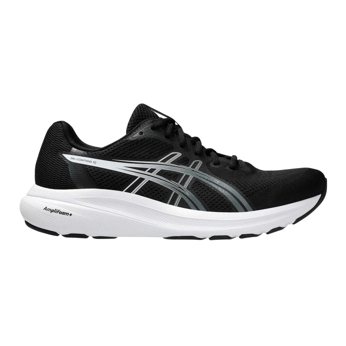 Black-White - Front - Asics Mens Contend 10 Cushioned Trainers