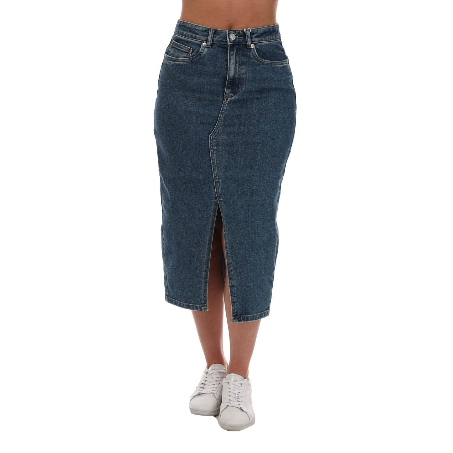 Denim - Front - Only Womens-Ladies Siri Denim Midi Skirt