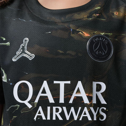 Black-White - Side - Nike Childrens-Kids Paris Saint Germain FC Football Shirt