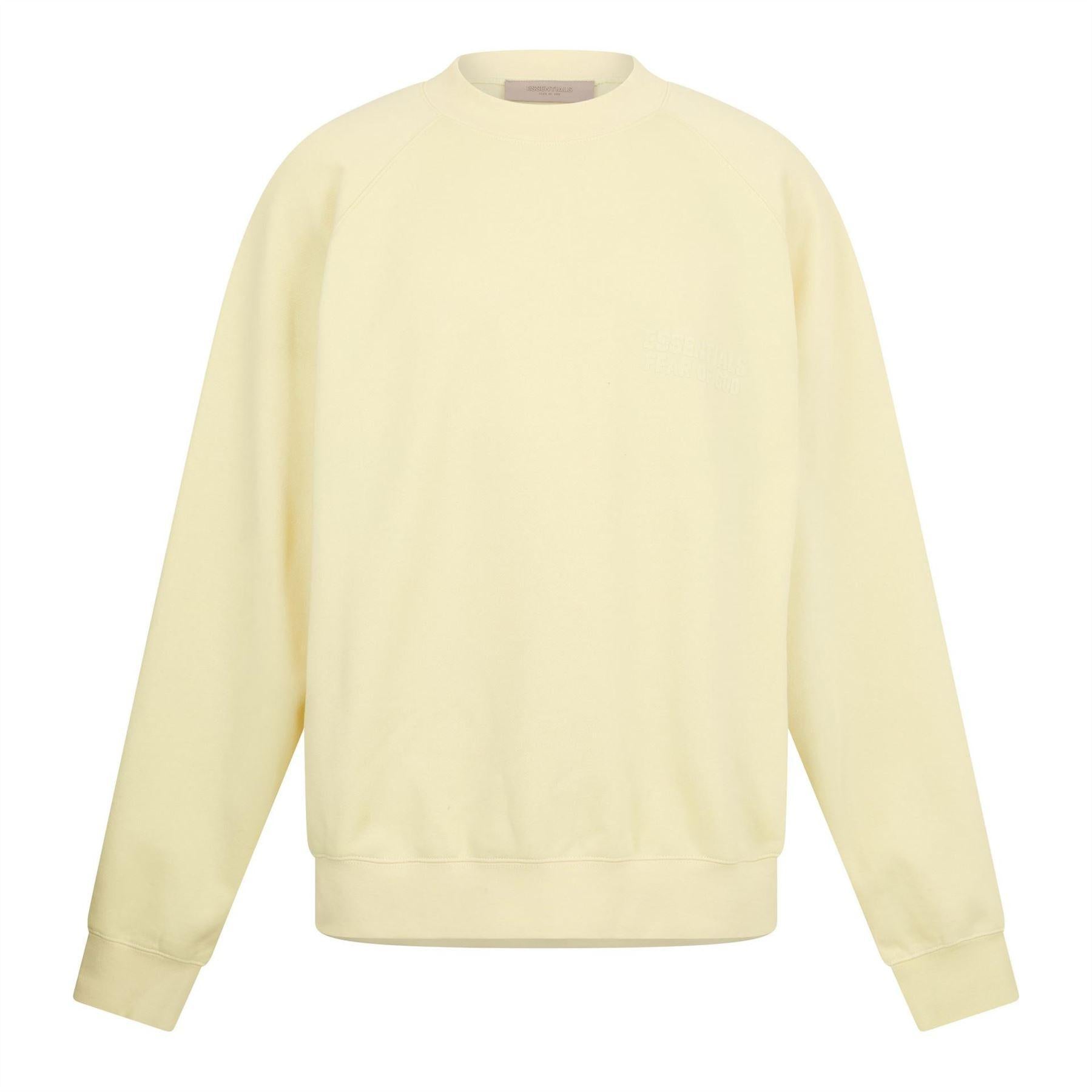 Canary Yellow - Front - Fear Of God Essentials Mens Essentials Crew Neck Sweatshirt