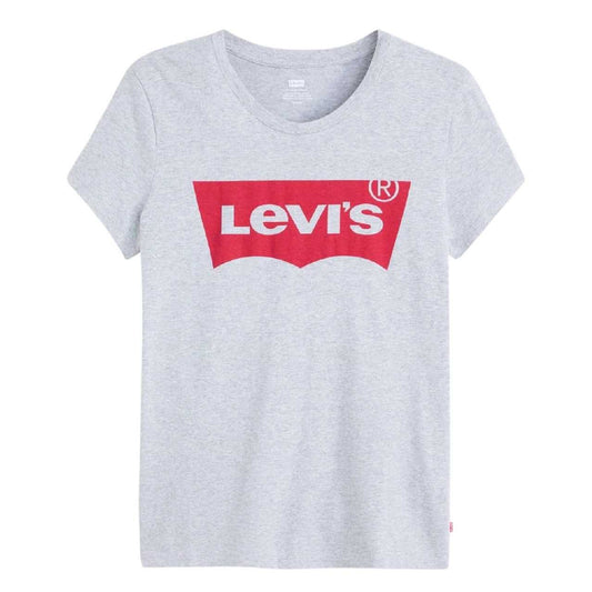 Grey - Front - Levis Womens-Ladies Batwing Logo Regular T-Shirt