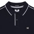 Navy-White - Side - Weekend Offender Mens Astola Piping Detail Polo Shirt