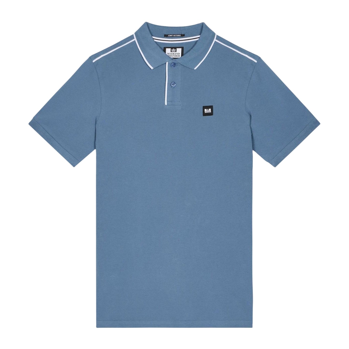 Blue-White - Front - Weekend Offender Mens Astola Piping Detail Polo Shirt