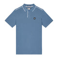 Blue-White - Front - Weekend Offender Mens Astola Piping Detail Polo Shirt
