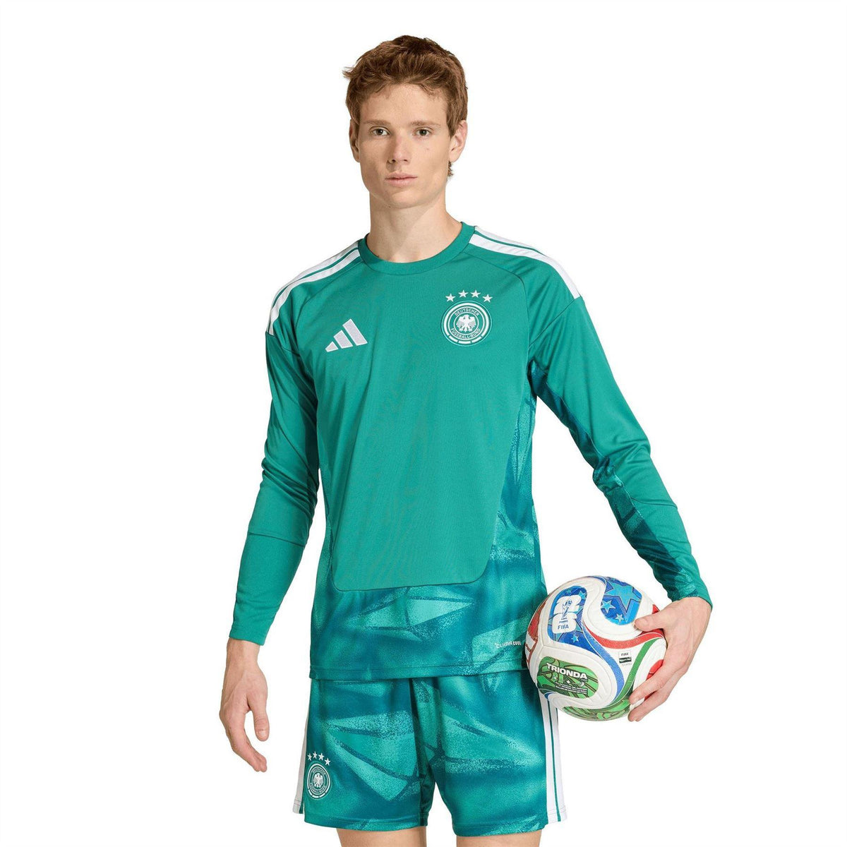 Green-White - Side - Adidas Mens World Cup Germany DFB Football Shirt