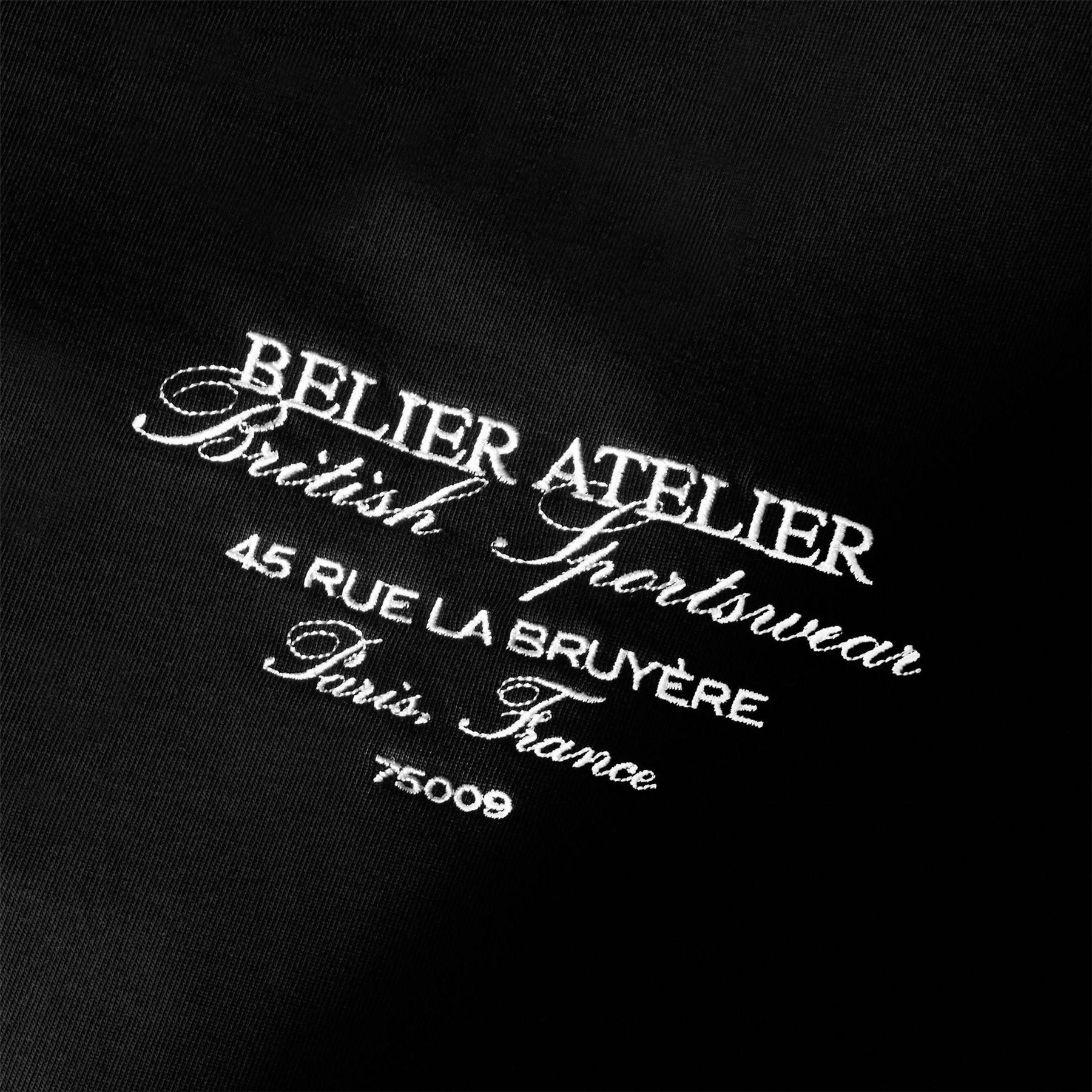 Black - Side - Belier Mens Atelier Text Logo T-Shirt