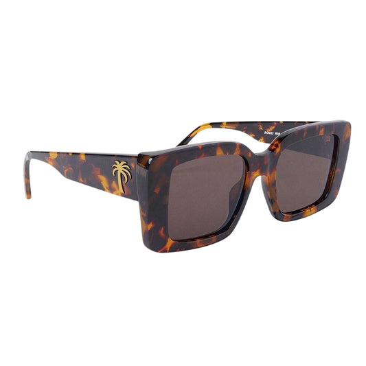 Havana Brown - Front - Palm Angels Mens Dorris Rectangle Sunglasses
