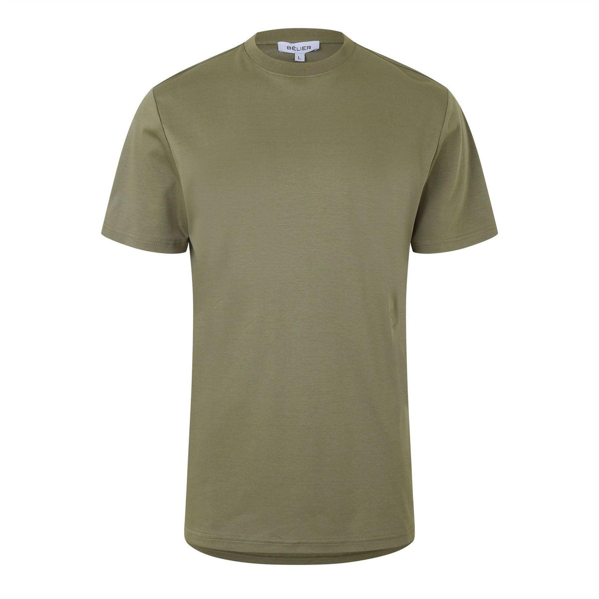 Olive - Front - Belier Mens Emblem T-Shirt