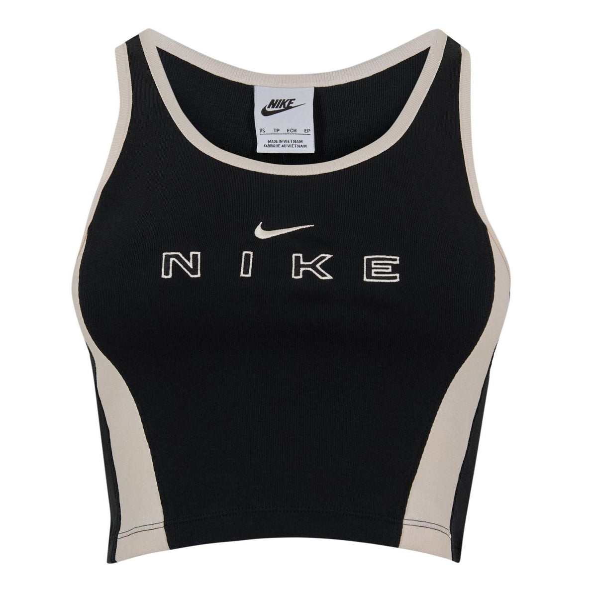 Black-Chalk - Front - Nike Womens-Ladies Contrast Tank Top