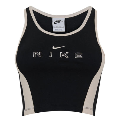 Black-Chalk - Front - Nike Womens-Ladies Contrast Tank Top