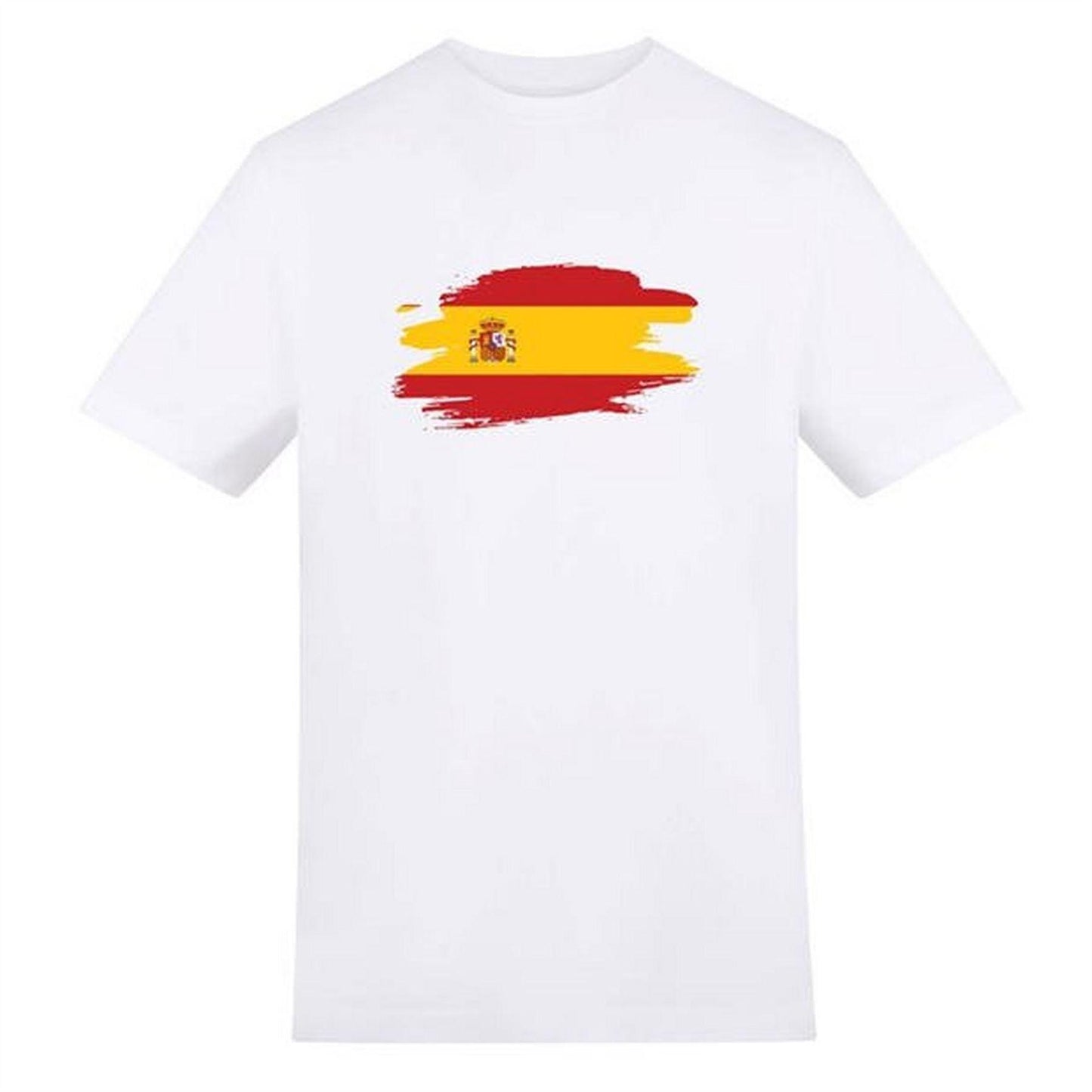 White - Front - AWD Mens World Cup Spain T-Shirt