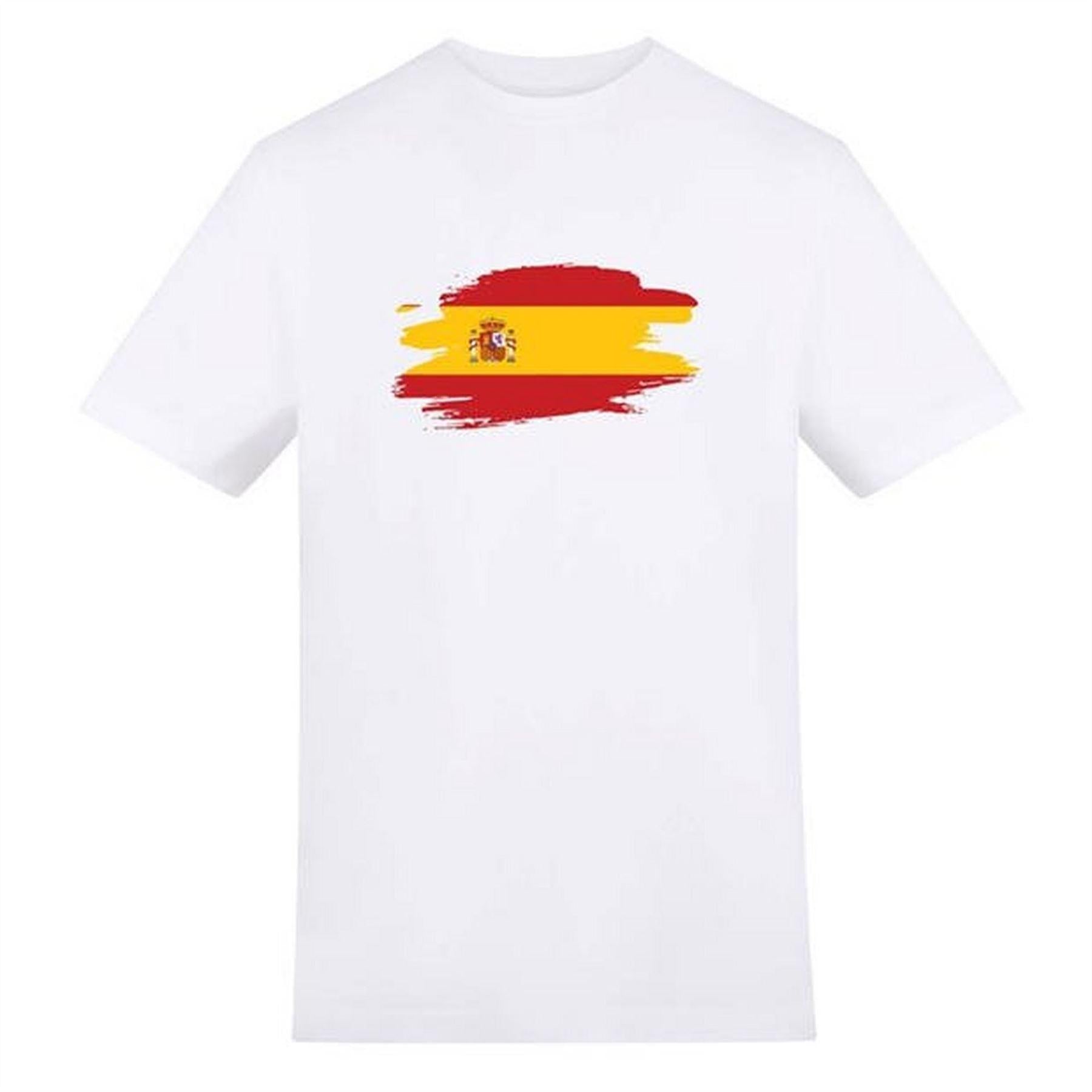 White - Front - AWD Mens World Cup Spain T-Shirt