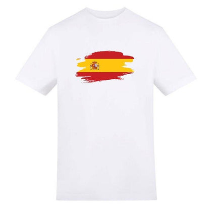 White - Front - AWD Mens World Cup Spain T-Shirt