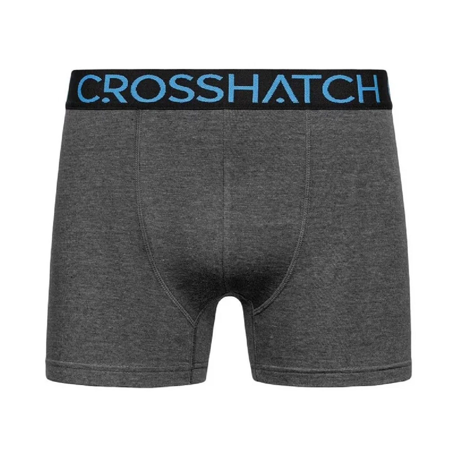Blue-Black - Side - Crosshatch Mens Knightling Logo Boxer Briefs (Pack of 3)