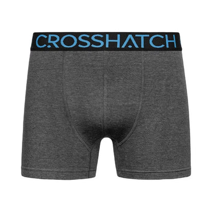 Blue-Black - Side - Crosshatch Mens Knightling Logo Boxer Briefs (Pack of 3)