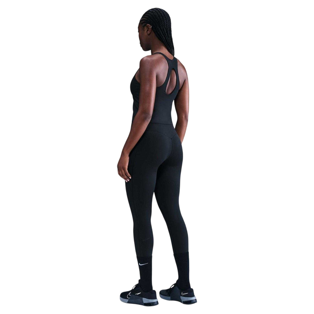 Black-Anthracite-Smoke Grey - Lifestyle - Nike Womens-Ladies Swoosh Tank Top