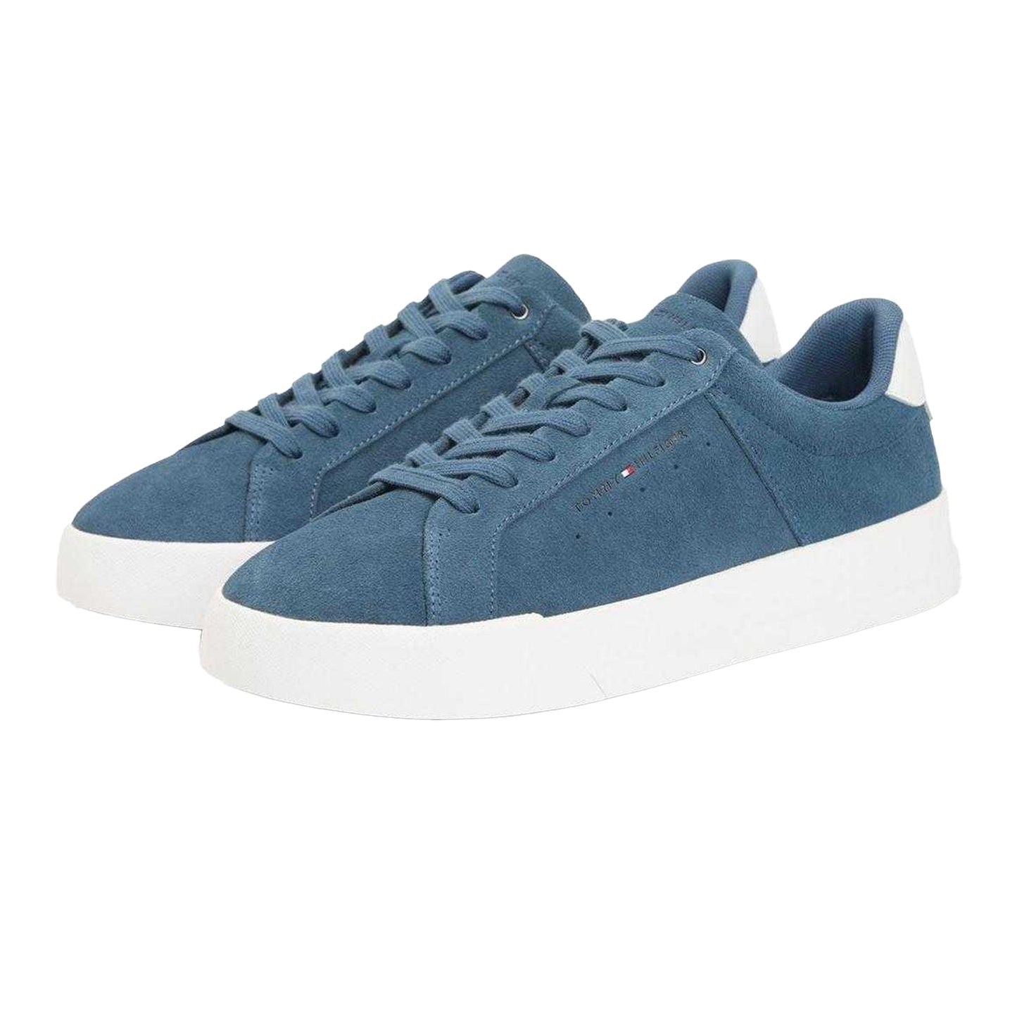 Aegean Sea - Pack Shot - Tommy Hilfiger Mens Court Suede Flat Trainers
