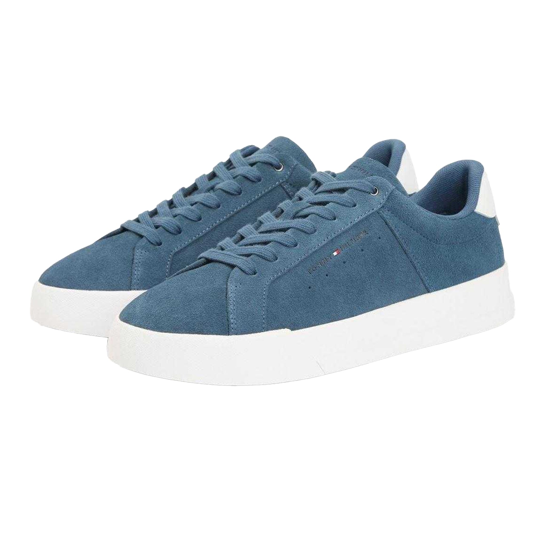 Aegean Sea - Pack Shot - Tommy Hilfiger Mens Court Suede Flat Trainers