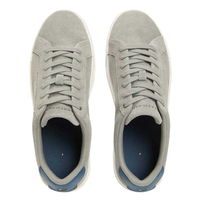 White-Grey - Lifestyle - Tommy Hilfiger Mens Court Suede Flat Trainers