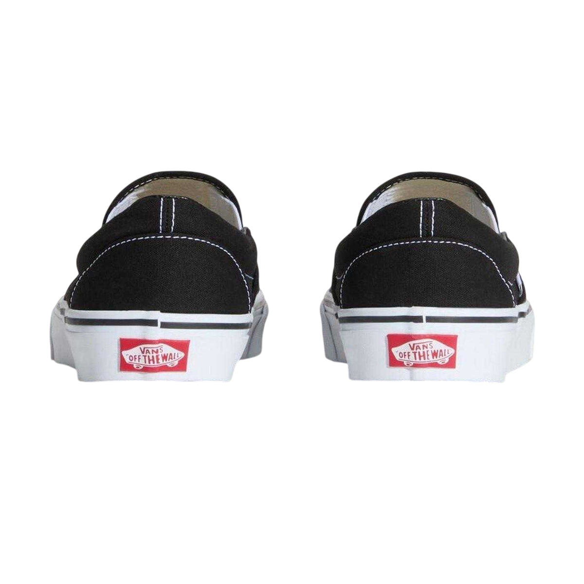 Black - Back - Vans Mens Authentic Canvas Slip-on Flat Trainers