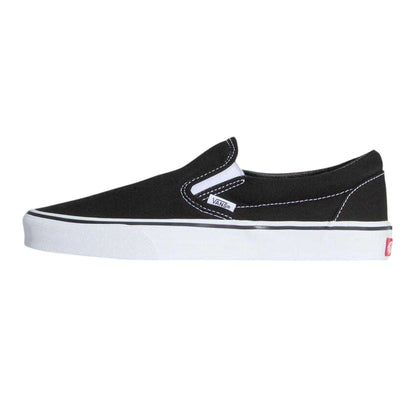 Black - Side - Vans Mens Authentic Canvas Slip-on Flat Trainers