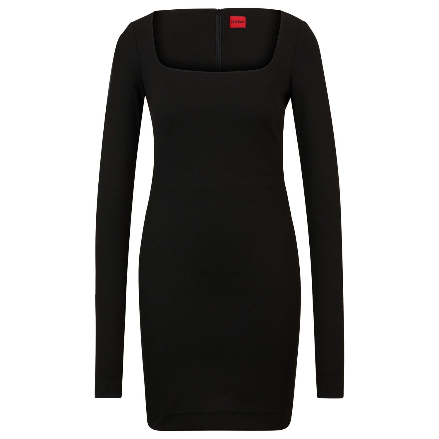 Black - Front - Hugo Womens-Ladies Kordella Casual Dress