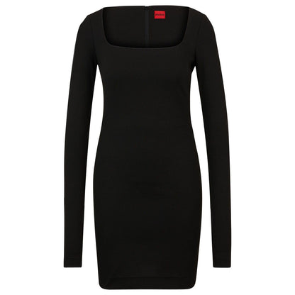 Black - Front - Hugo Womens-Ladies Kordella Casual Dress