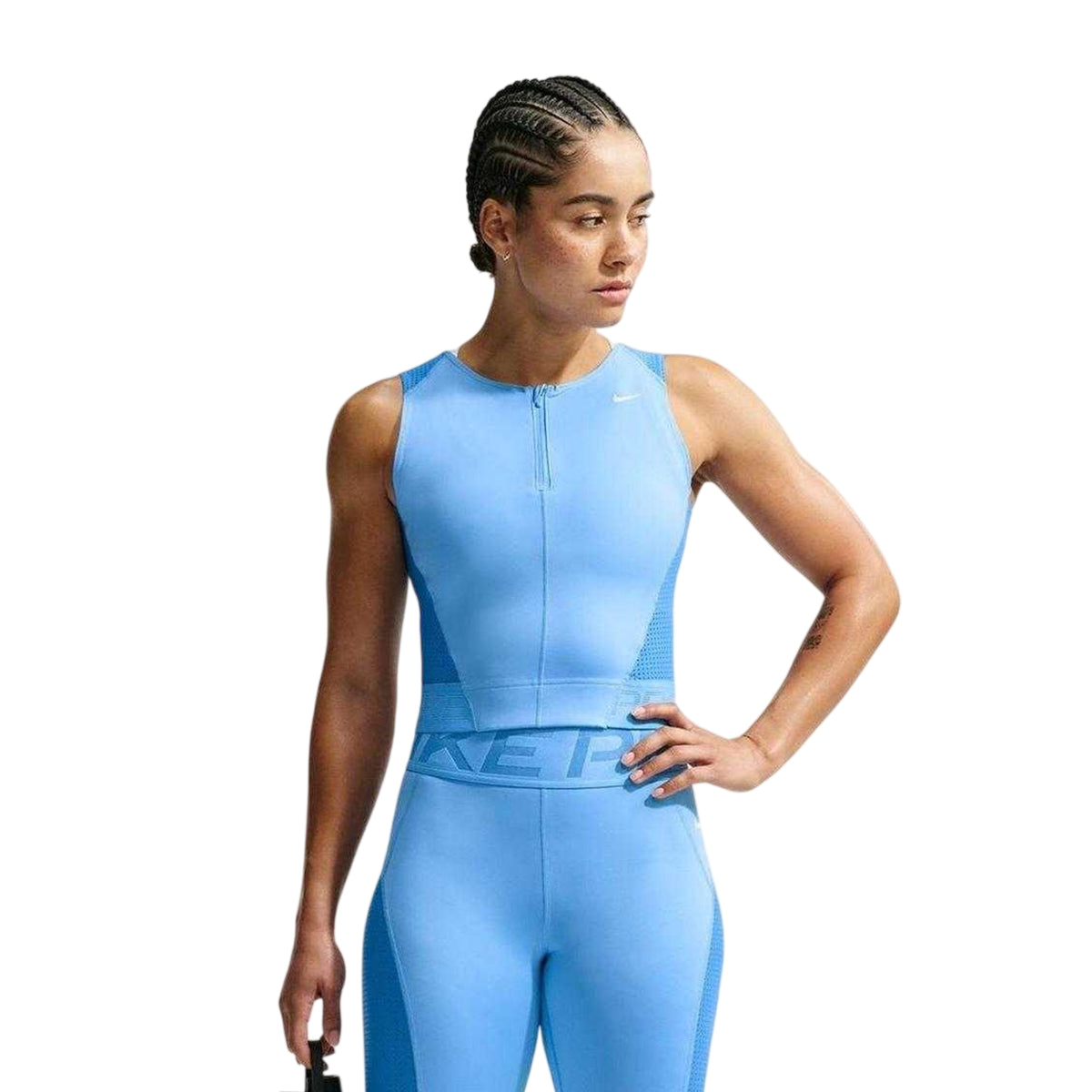 University Blue - Front - Nike Womens-Ladies Dri-FIT Fitted Tank Top