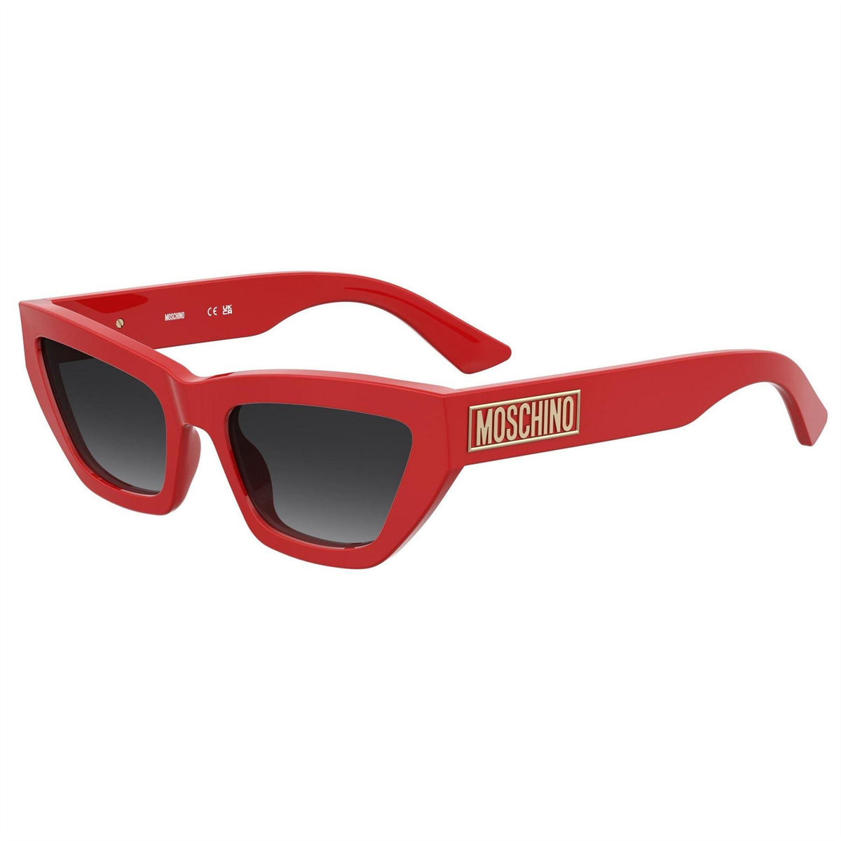 Red - Back - Moschino Womens-Ladies Round Cat Eye Sunglasses