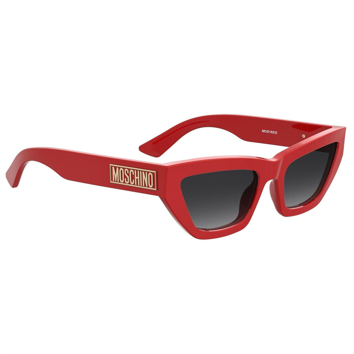 Red - Side - Moschino Womens-Ladies Round Cat Eye Sunglasses
