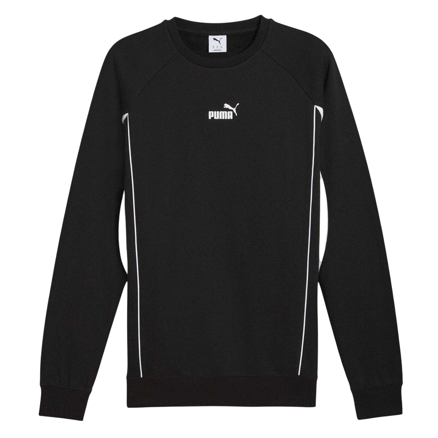 Black - Front - Puma Mens Logo Crew Neck Sports Sweatshirt