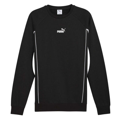 Black - Front - Puma Mens Logo Crew Neck Sports Sweatshirt