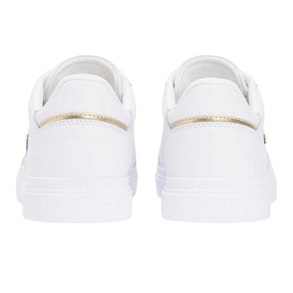 White - Back - Tommy Hilfiger Womens-Ladies Web Leather Flat Trainers