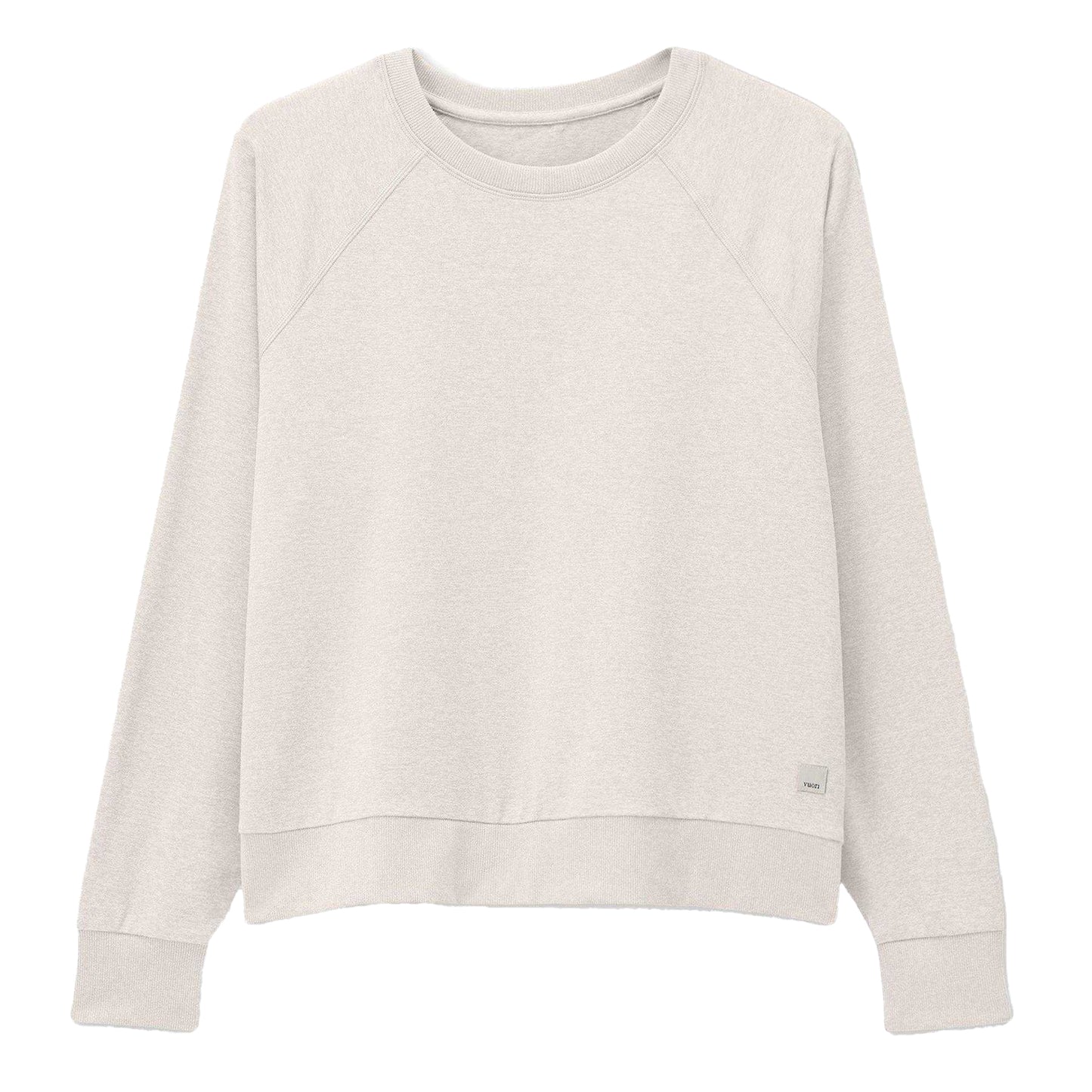 Ecru Heather - Front - Vuori Womens-Ladies Performance Logo Fitted Sweatshirt