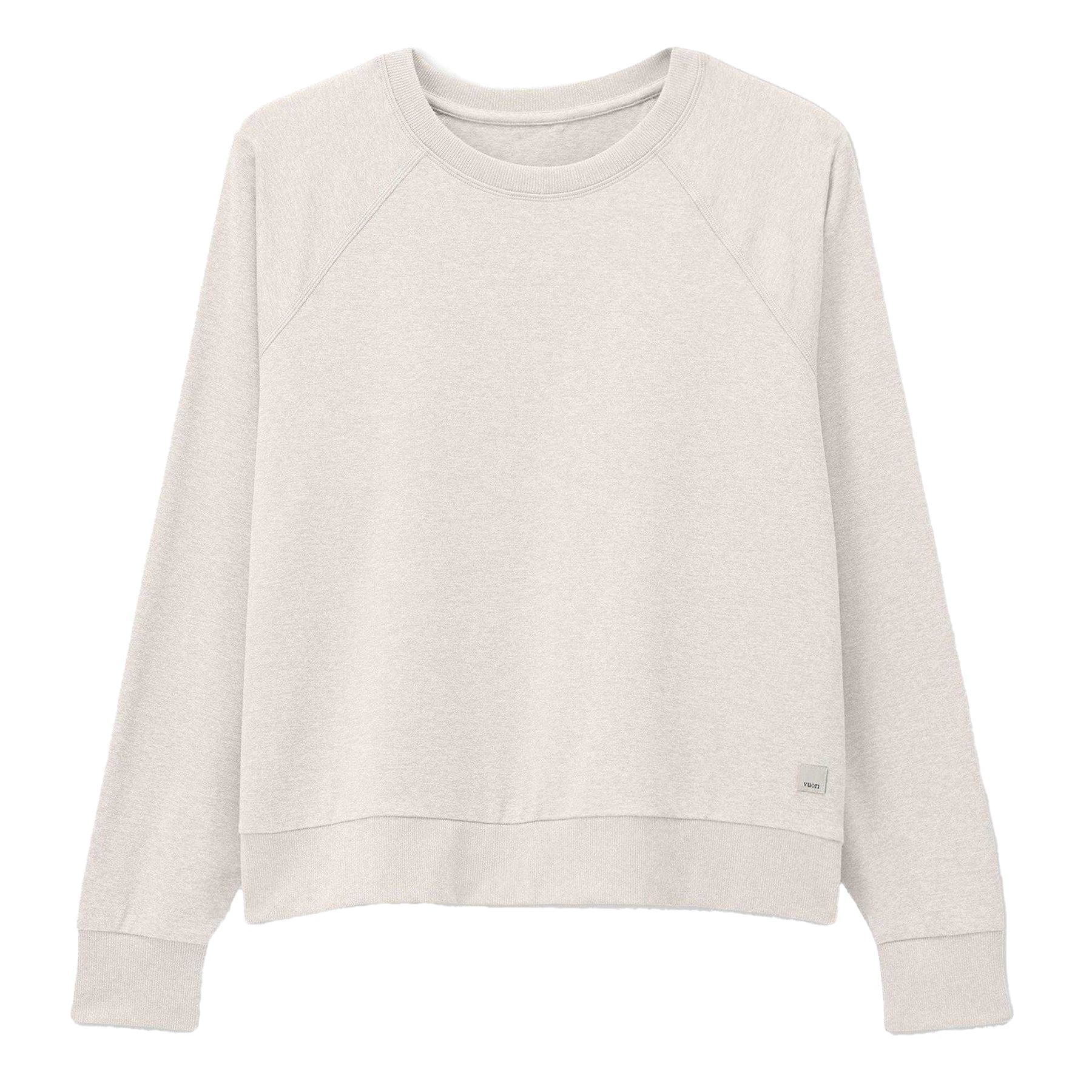 Ecru Heather - Front - Vuori Womens-Ladies Performance Logo Fitted Sweatshirt