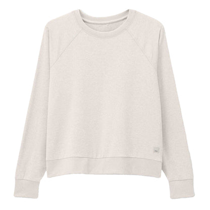 Ecru Heather - Front - Vuori Womens-Ladies Performance Logo Fitted Sweatshirt