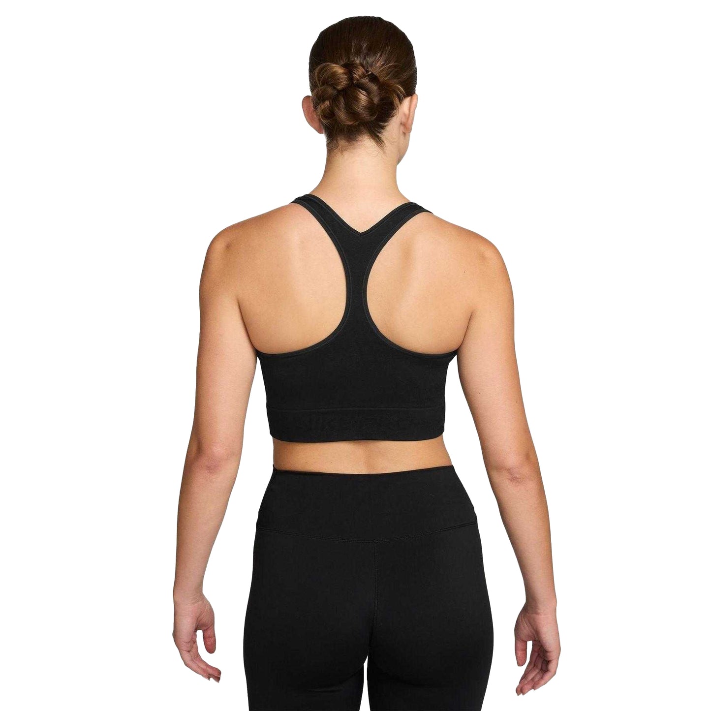 Black - Back - Nike Womens-Ladies Racerback Dri-FIT Cropped Tank Top