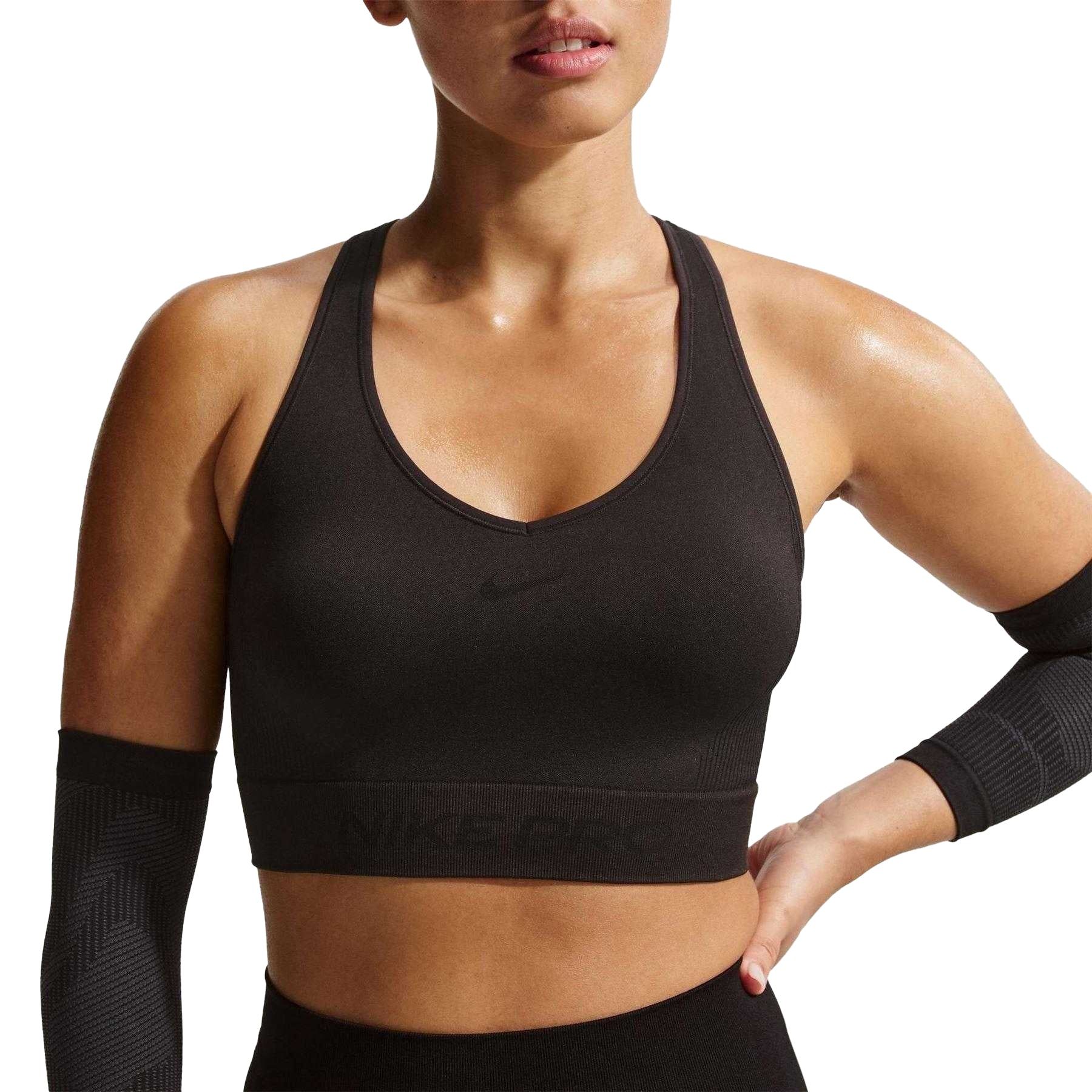 Black - Pack Shot - Nike Womens-Ladies Racerback Dri-FIT Cropped Tank Top