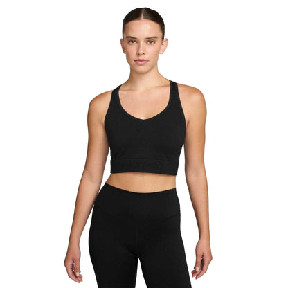 Black - Front - Nike Womens-Ladies Racerback Dri-FIT Cropped Tank Top