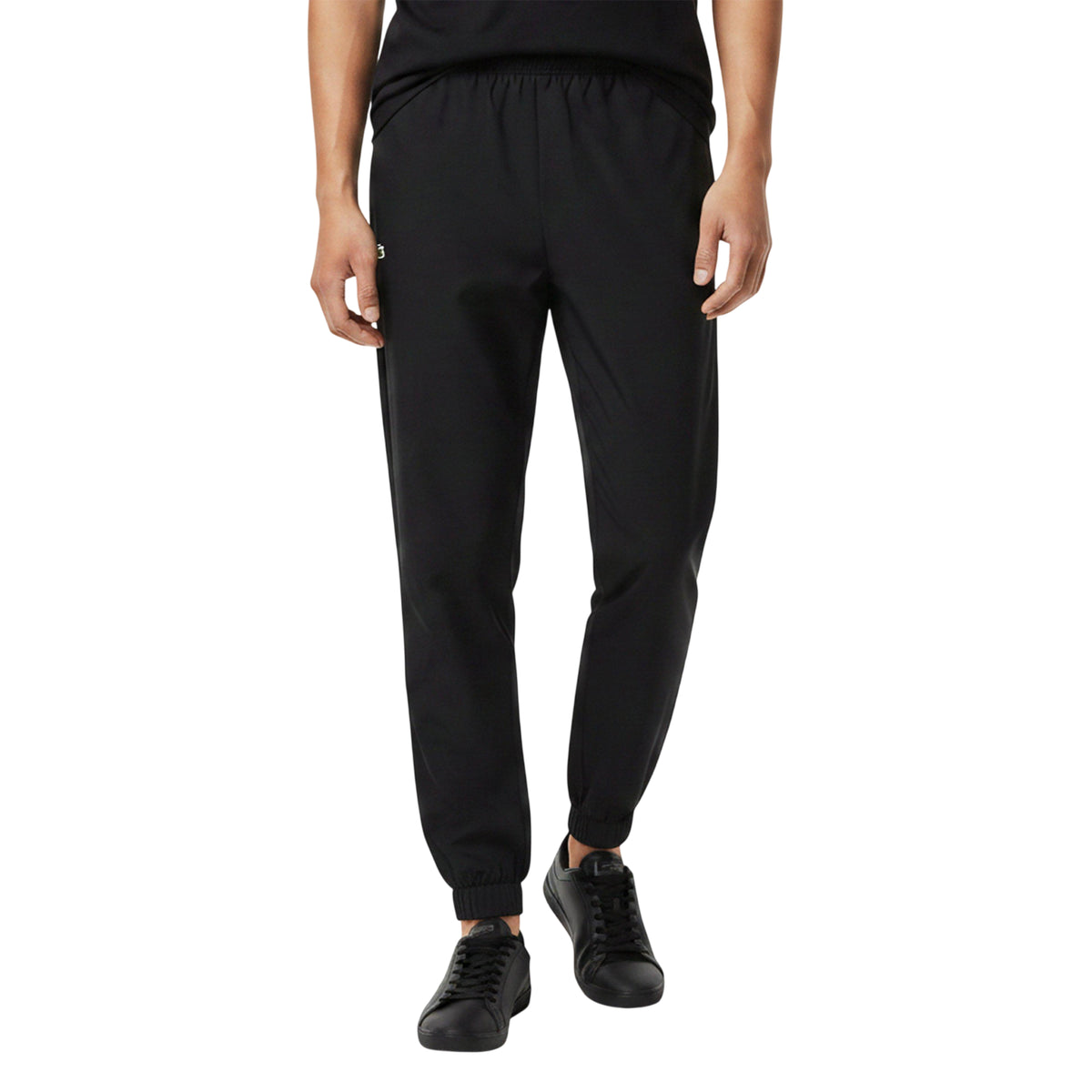 Black - Side - Lacoste Mens Taffeta Logo Jogging Bottoms