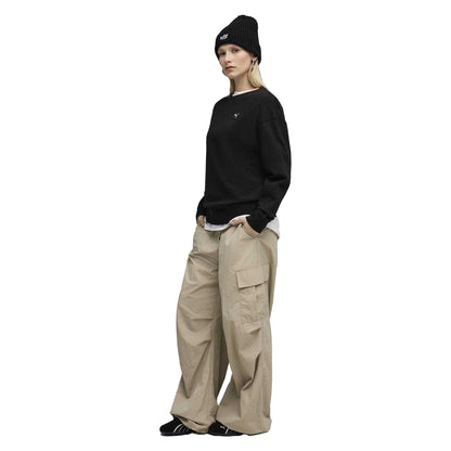 Puma Black - Pack Shot - Puma Womens-Ladies Essentials Elevated Sweatshirt