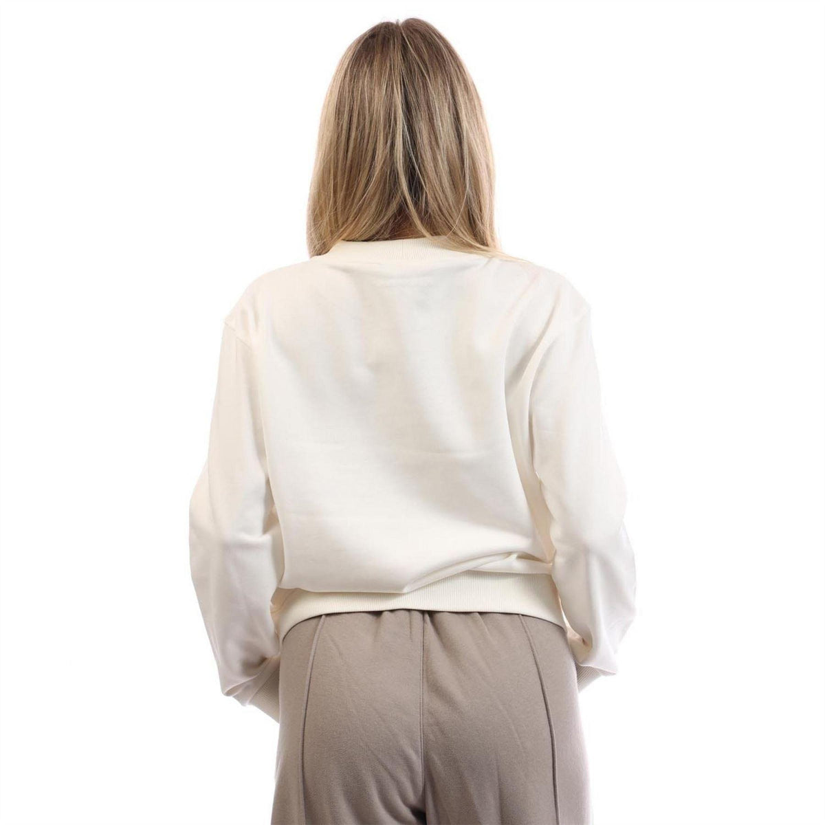 White - Back - Emporio Armani Womens-Ladies EA7 Logo Cotton Sweatshirt