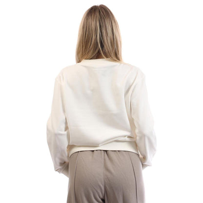 White - Back - Emporio Armani Womens-Ladies EA7 Logo Cotton Sweatshirt