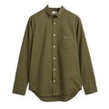 Khaki Green - Front - Gant Mens Classic Poplin Regular Shirt
