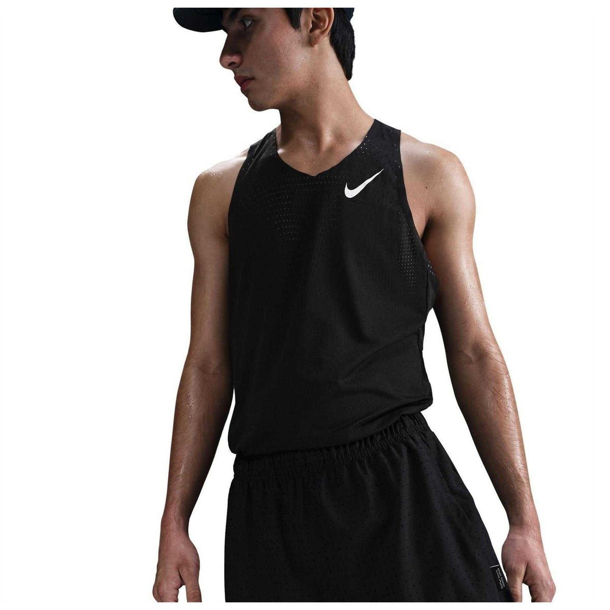 Black - Side - Nike Mens Swoosh Tank Top