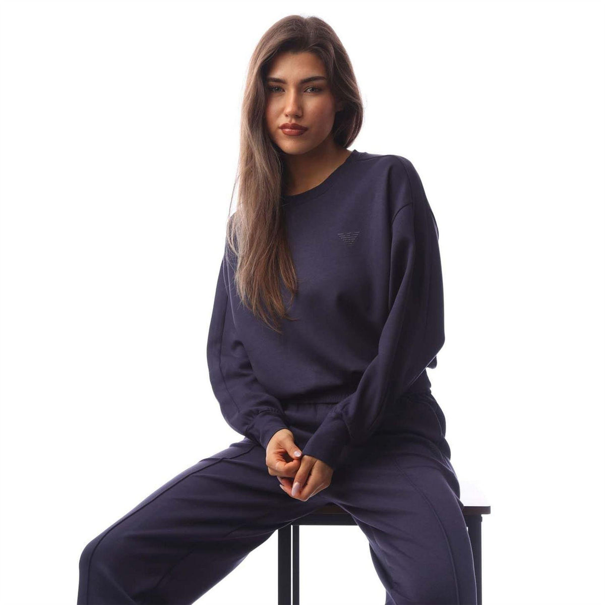 Blue - Lifestyle - Emporio Armani Womens-Ladies Relaxed Fit Sweatshirt