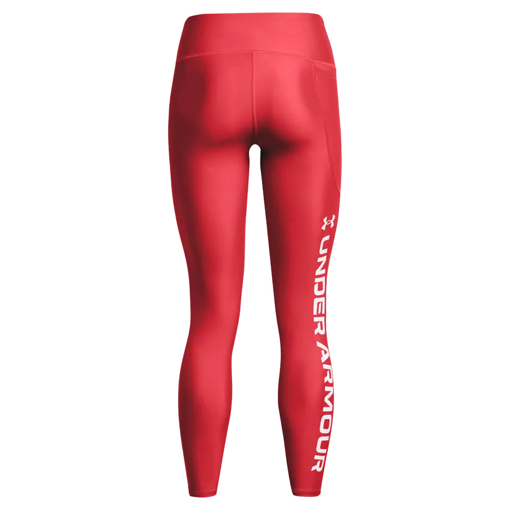 Red - Back - Under Armour Womens-Ladies HeatGear Full Length Leggings